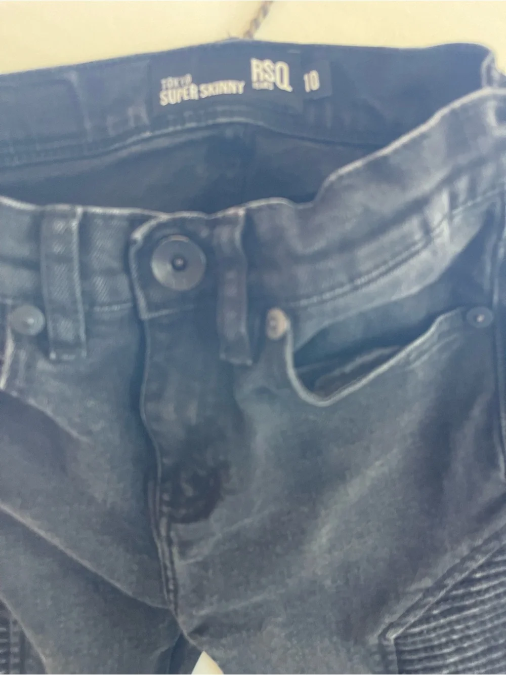 RSQ Kids Black Biker-Style Jeans